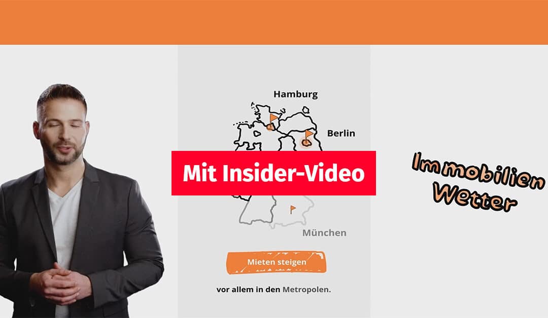 Ein Mann erklärt an einer Deutschlandkarte, wie sich die Mietpreise in Deutschland entwickeln | Entwicklung Mieten in Deutschland