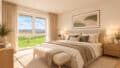 SkandinavisNatur pur! Moderne Neubauwohnung mit Weitblickches Schlafzimmer mit Landblick